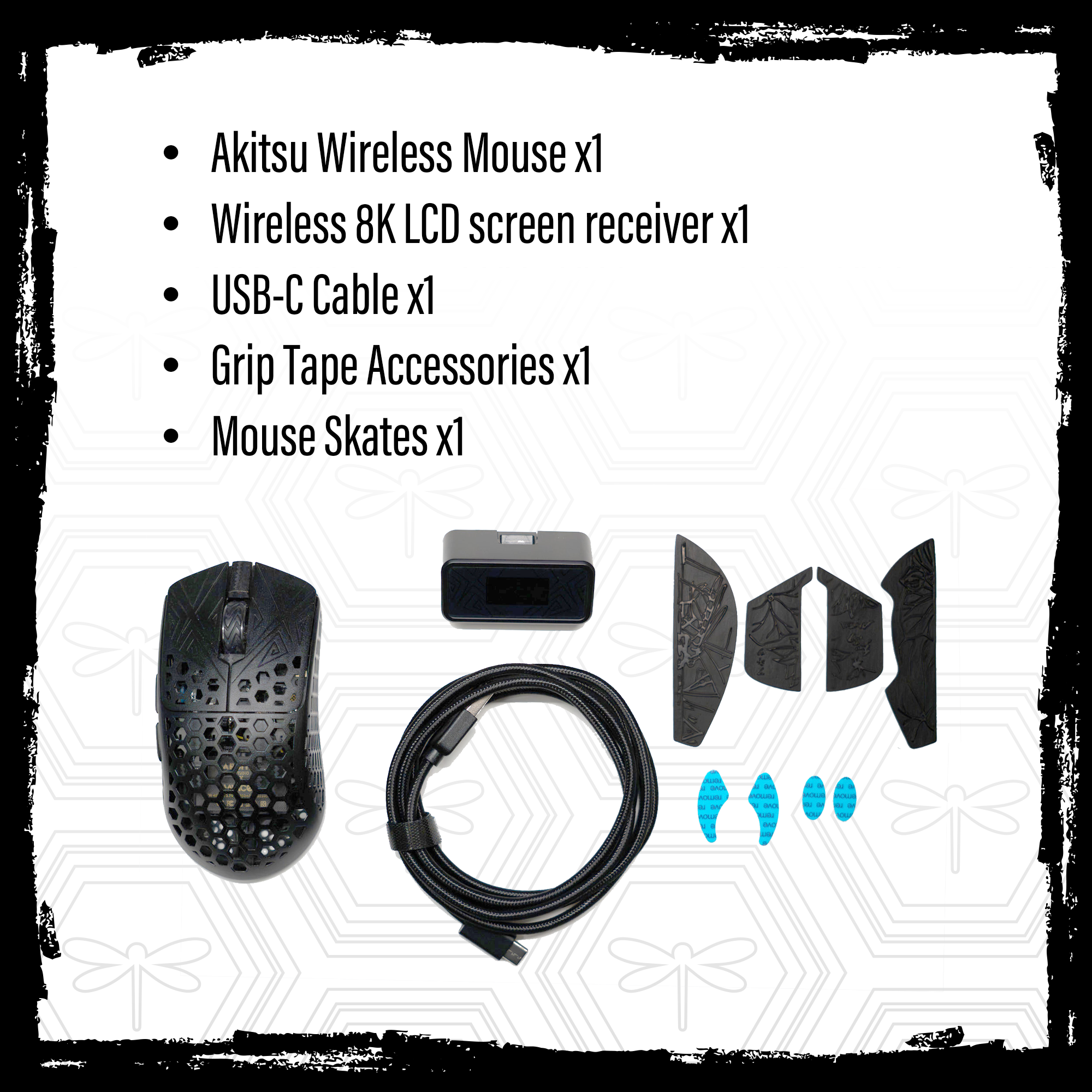 TENKO® - AKITSU SMALL 38g Carbon Fiber 8K Wireless Gaming Mouse ...