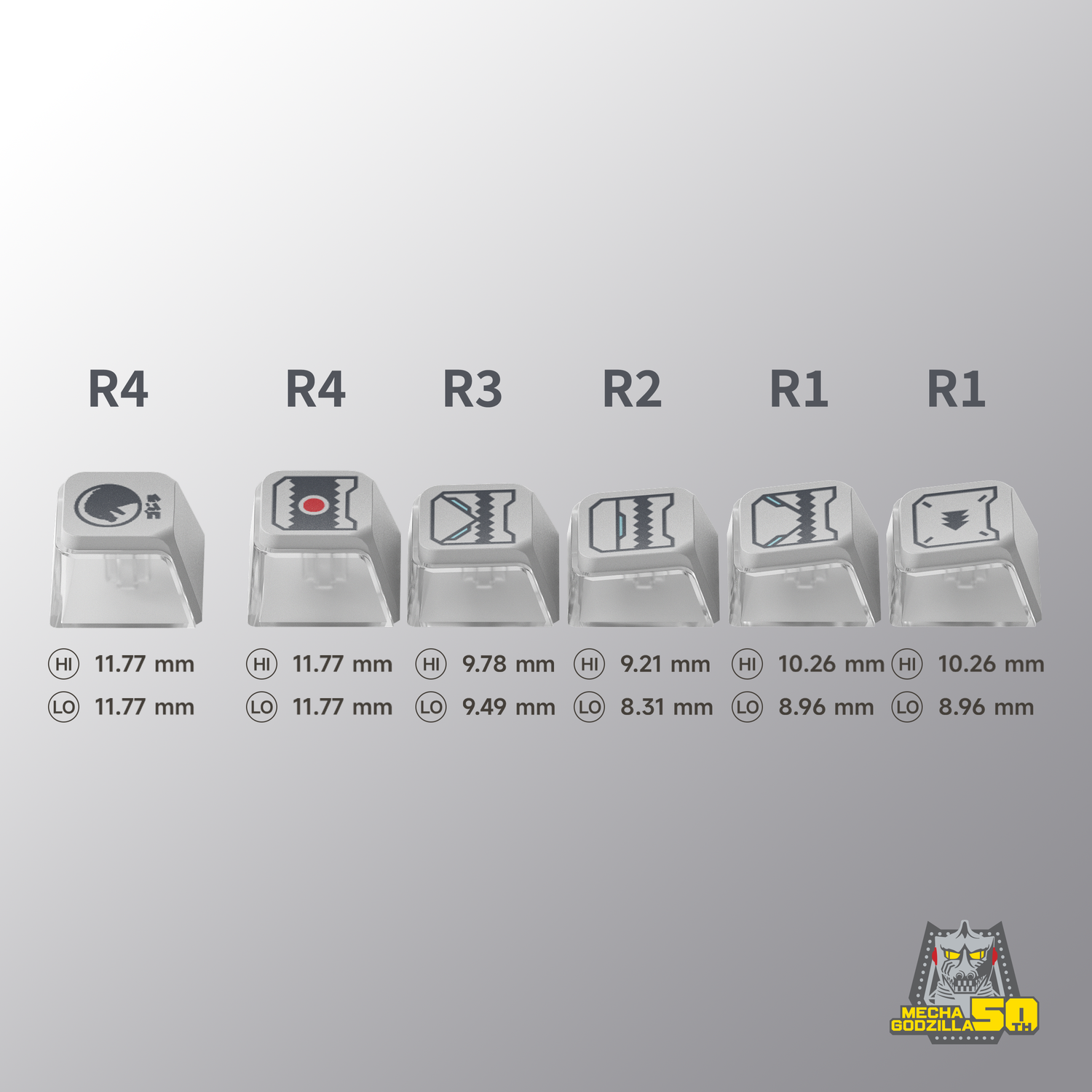 MECHAGODZILLA COLLECTION - Full Cyber Keycap Set (157 Keys)