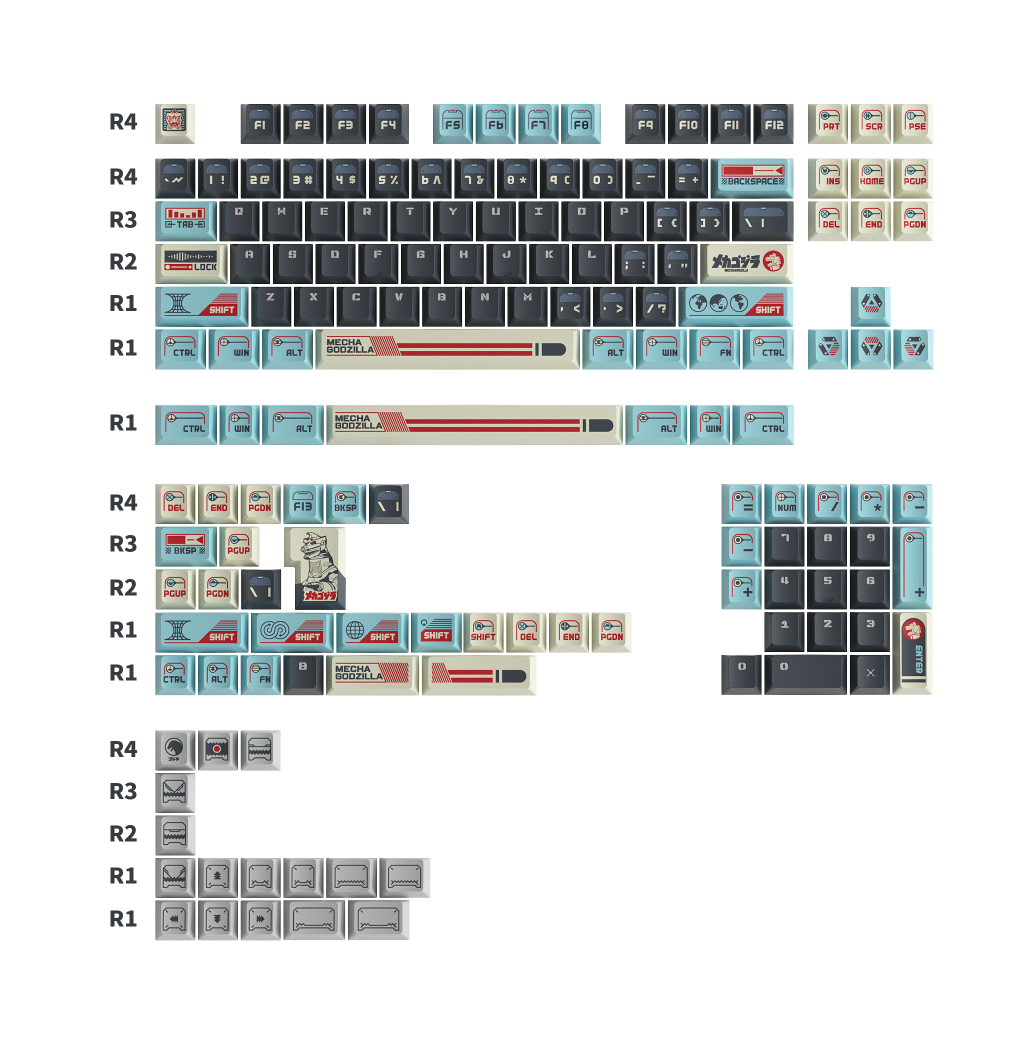 MECHAGODZILLA COLLECTION - Full Keycap Set (157 Keys)