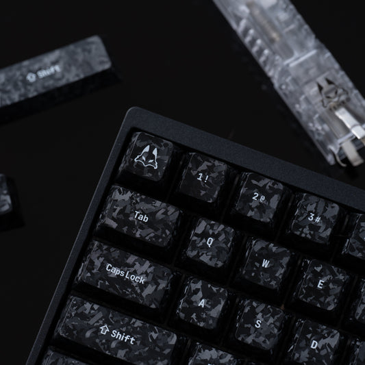 Carbon Fiber Textured Keycap Set - 156 Keys